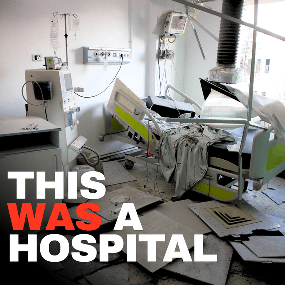 A destroyed hospital room
